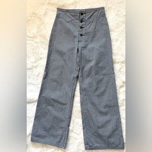 Striped High-Waisted Wide-Leg Pants